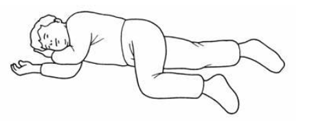 Illustration if person laying in recovery position