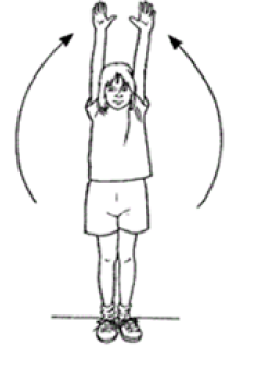 Diagram showing a shoulder abduction exercise
