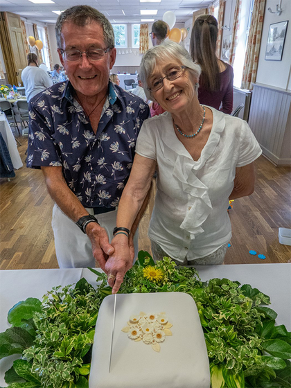 Sue Arnold, a member of our patient network, and her husband at her Golden Wedding Anniversary