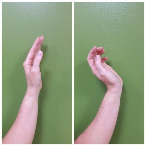 An arm carrying out wrist flexation exercises