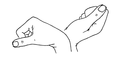Illustration of hand bending backwards and forwards at the wrist